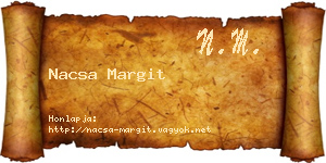 Nacsa Margit névjegykártya